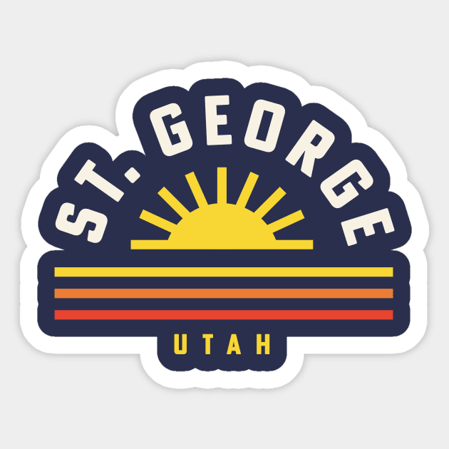 St. George Utah Retro Vintage Sunset - St George - Sticker | TeePublic