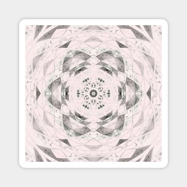 Pink Mandala Mosaic Magnet by Moon Art