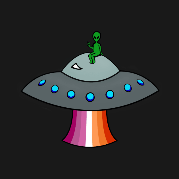 Lesbian Pride Alien (Orange Flag) by MythicalPride