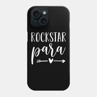 Womens Rockstar Para  Cute Paraprofessional Educator Teacher Phone Case