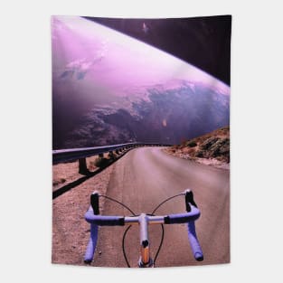 Bike Ride - Space Aesthetic Collage Tapestry