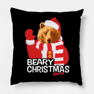 Beary Christmas Funny Santa Claus Bear Pillow