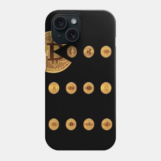 Bitcoin BTC eats Altcoin for fans of Blockchain & Krypto Phone Case