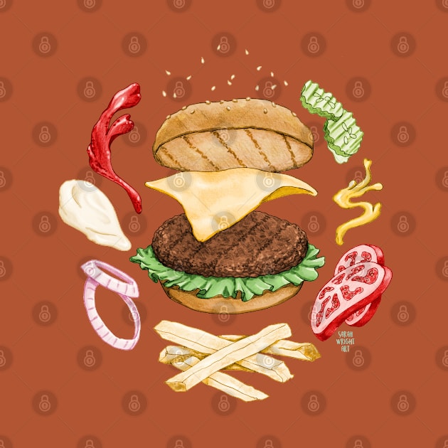 Burger Mandala by SarahWrightArt