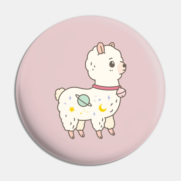 Galaxy Alpaca Pin by Noristudio