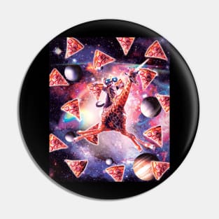 Thug Space Cat On Giraffe Unicorn - Pizza Pin