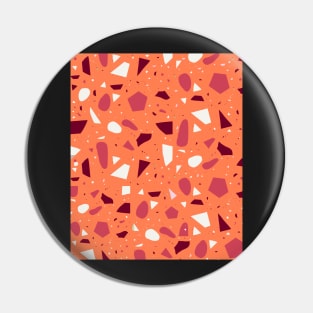 Seamless  Orange and Pink Terrazzo Pattern Pin