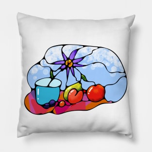 Abstract fruit and flower Pillow