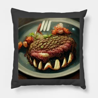 Steak Bites Back Pillow