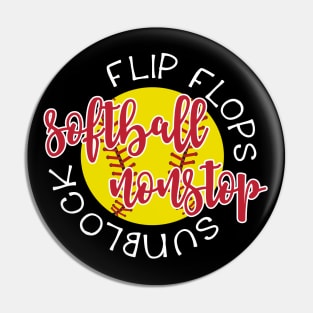 Flip Flops Sunblock Softball Nonstop Pin