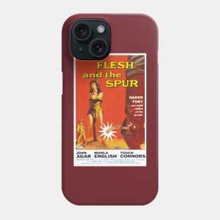 Vintage Drive-In Movie Poster - Flesh and the Spur Phone Case