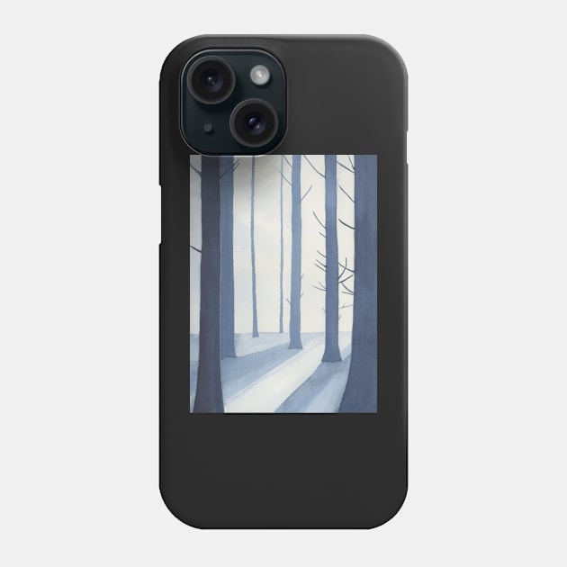 Winter Woods in Blue Phone Case by VegShop