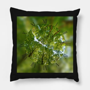 Green trees roof background Pillow