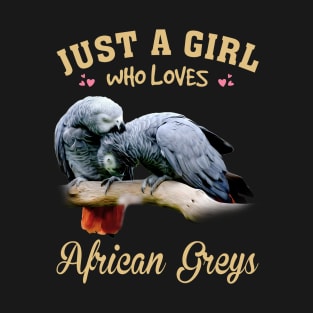 Grey Feathered Friends Stylish Tee Celebrating the Beauty of Parrots T-Shirt