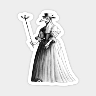 Lady Plague Doctor (white) Magnet