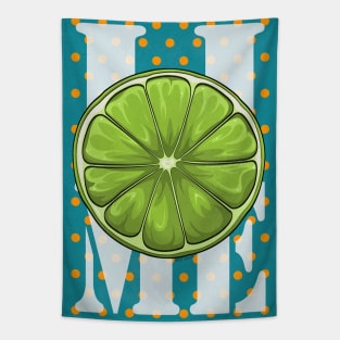 Lime fruit Retro Poster Tapestry