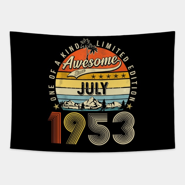 Awesome Since July 1953 Vintage 70th Birthday Tapestry by Benko Clarence