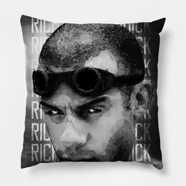 Pitch Black Riddick Vector Pillow by syanart