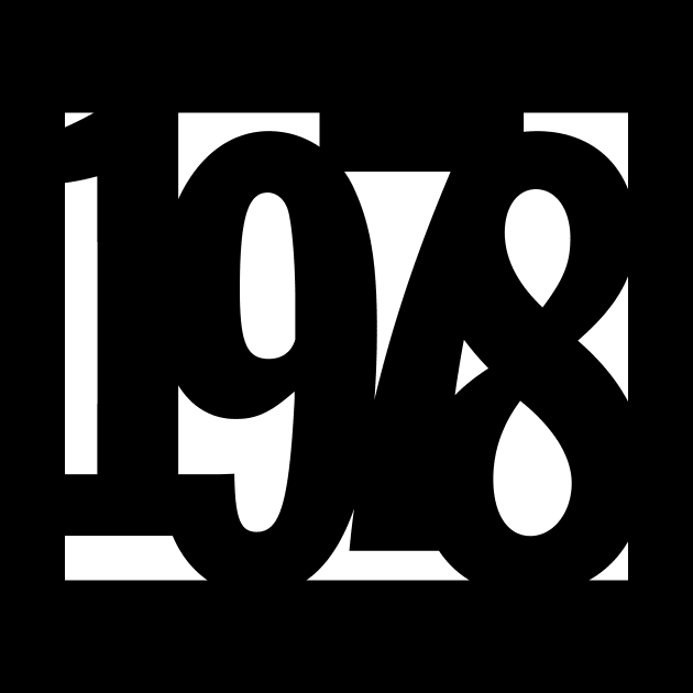 1978 Funky Overlapping Reverse Numbers for Dark Backgrounds by MotiviTees