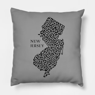 New Jersey State Outline Maze & Labyrinth Pillow