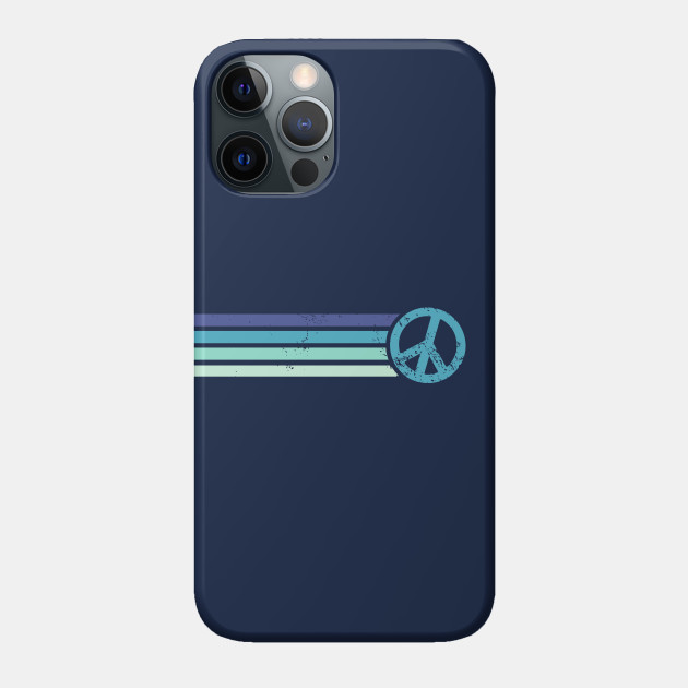 RETRO PEACE STRIPES - Vintage Blue - Peace - Phone Case