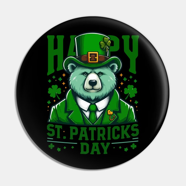 Happy st patricks day funny green bear Pin by TomFrontierArt