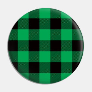 Green Tartan - Classic Colorful Graphic Stripes Pin