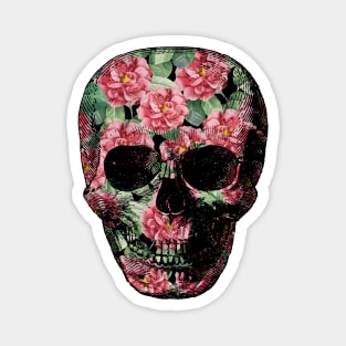 Vintage Botanical Skull Magnet