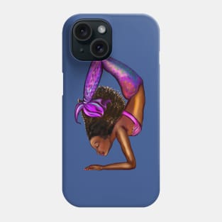 Mermaid handstand Coco the Magical rainbow mermaid doing an underwater handstand. Afro hair and caramel brown skin Phone Case