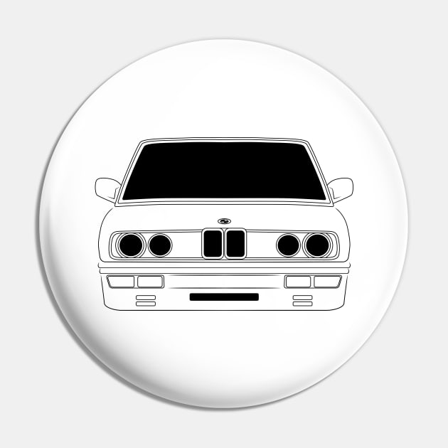 BMW E28 Black Outline Pin by kindacoolbutnotreally