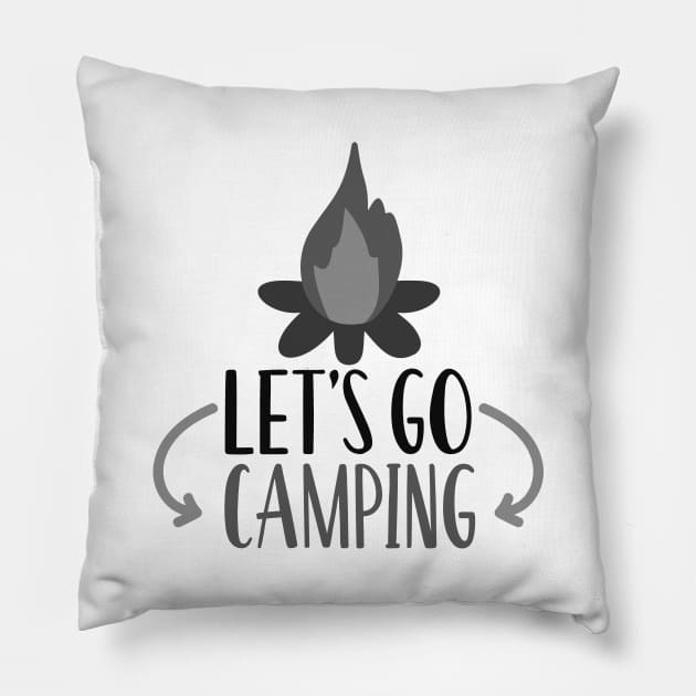 Let's Go Camping! Outdoors Shirt, Hiking Shirt, Adventure Shirt, Camping Shirt Pillow by ThrivingTees