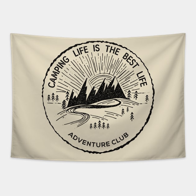 Adventure Inspired Saying Gift for Camping and Hiking Vibes Lovers-Camping Life Is the Best Life Tapestry by KAVA-X