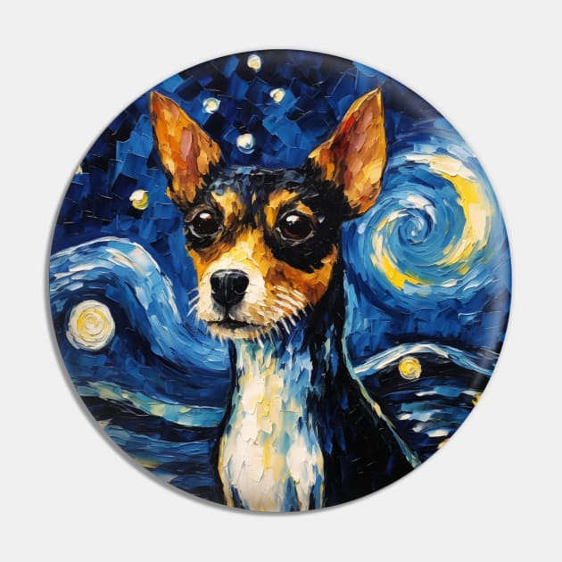 Toy Fox Terrier painted by Vincent Van Gogh Pin by NatashaCuteShop