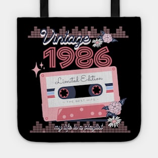 Vintage 1986 Limited Edition Music Cassette Birthday Gift Tote