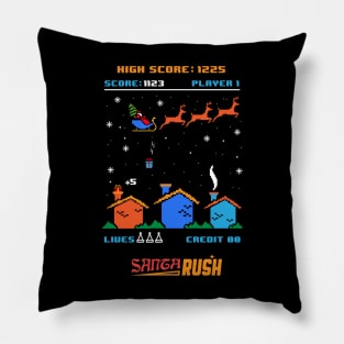 8 Bit Santa Clause Scene Pillow