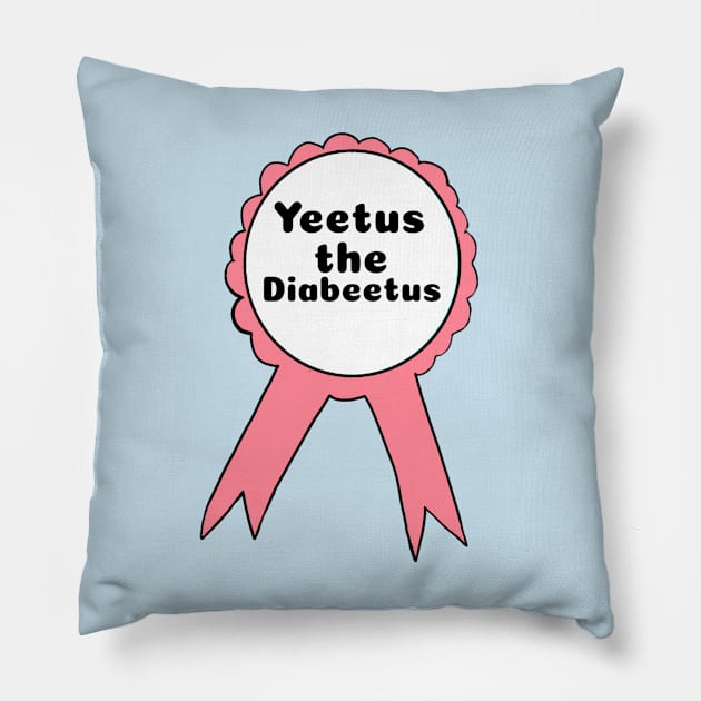 Yeetus the Diabeetus Ribbon - Salmon Pillow by CatGirl101