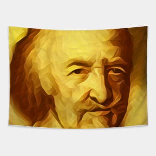 Thomas Hobbes Golden Portrait | Thomas Hobbes Artwork 8 Tapestry