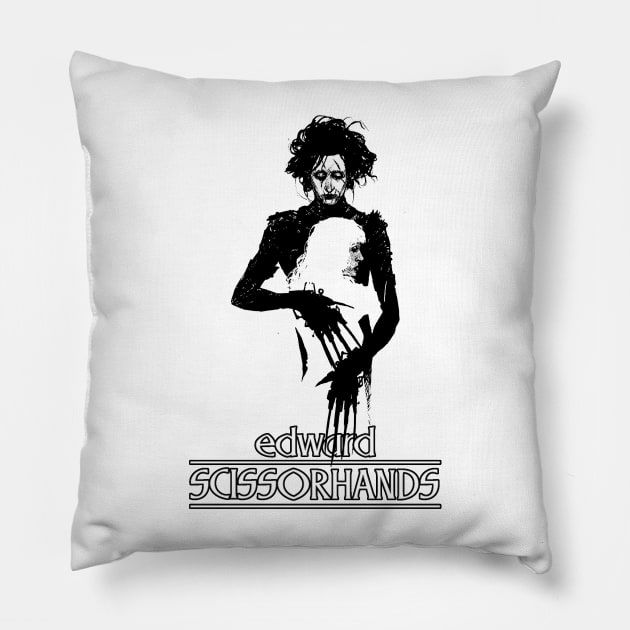 edward scissorshand grunge Pillow by Genetics art