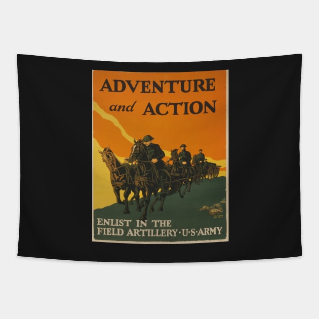 World War I Poster - Adventure And Action! Tapestry by Struggleville