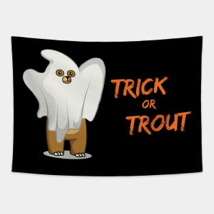 Halloween Scary Bear Trick or Treat Pun Tapestry