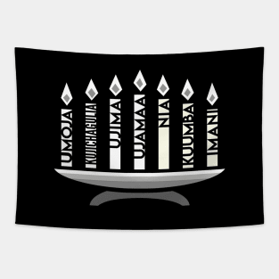 Festive Kwanzaa Candles Holiday (white) Tapestry