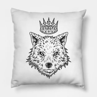 WHITE WOLF KING lines Pillow