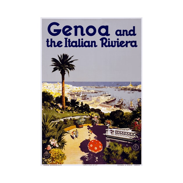 Genor and the Italian Riviera - Vintage Travel Poster Design by Naves