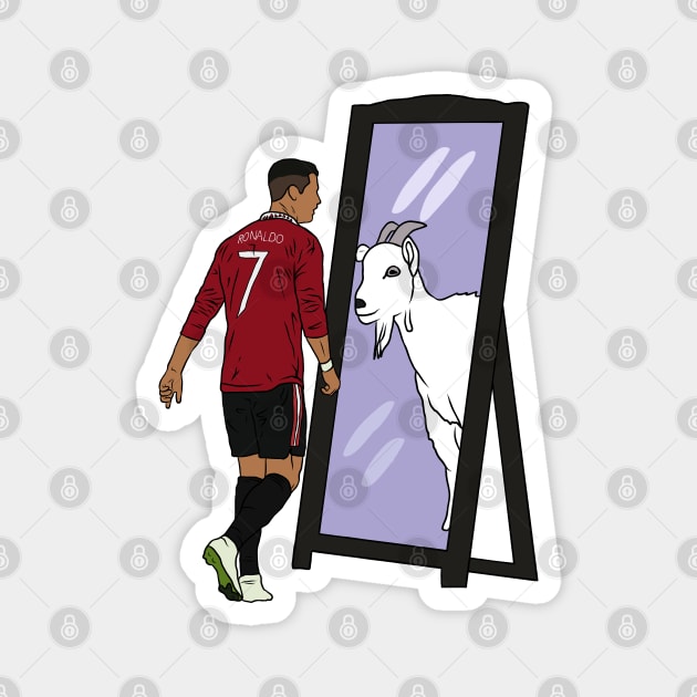 Cristiano Ronaldo Mirror GOAT Magnet by rattraptees