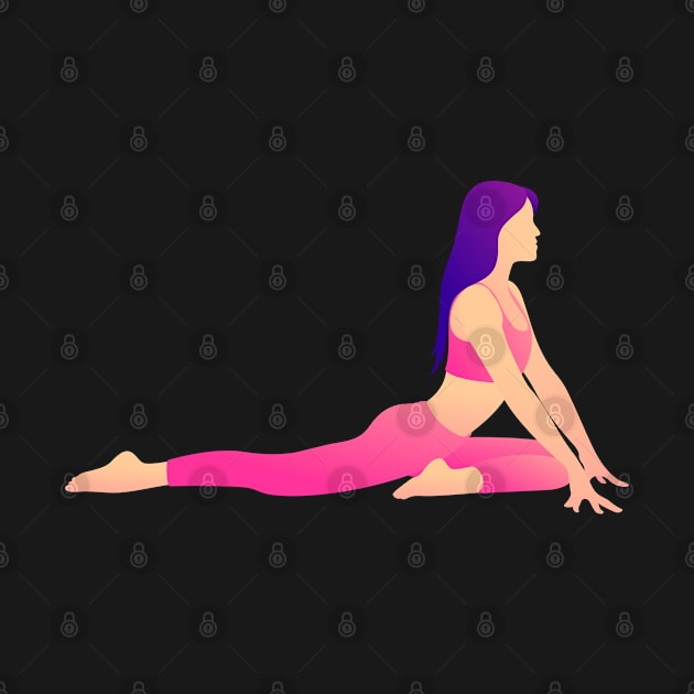 Silhouette of a female doing pilates and yoga. by TheDesigNook