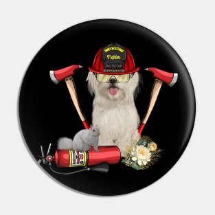 Funny cute firefighter dog Pin