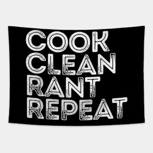 Vintage Cook Clean Rant Repeat Tapestry