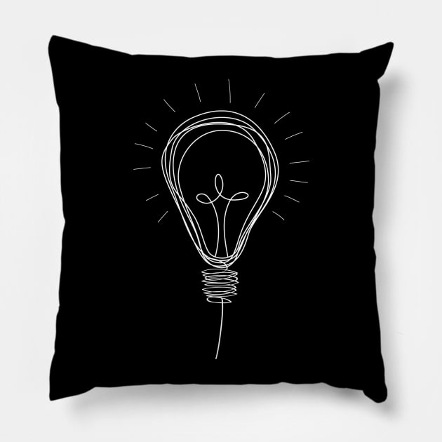 Idea | Lamp Light Bulb Sketch Pillow by KarabasClothing
