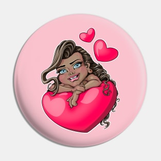 Girl in love brown hair blue eyes Pin