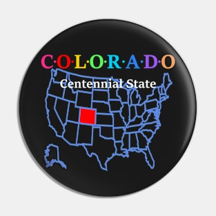 Colorado, USA. Centennial State (Map Version) Pin